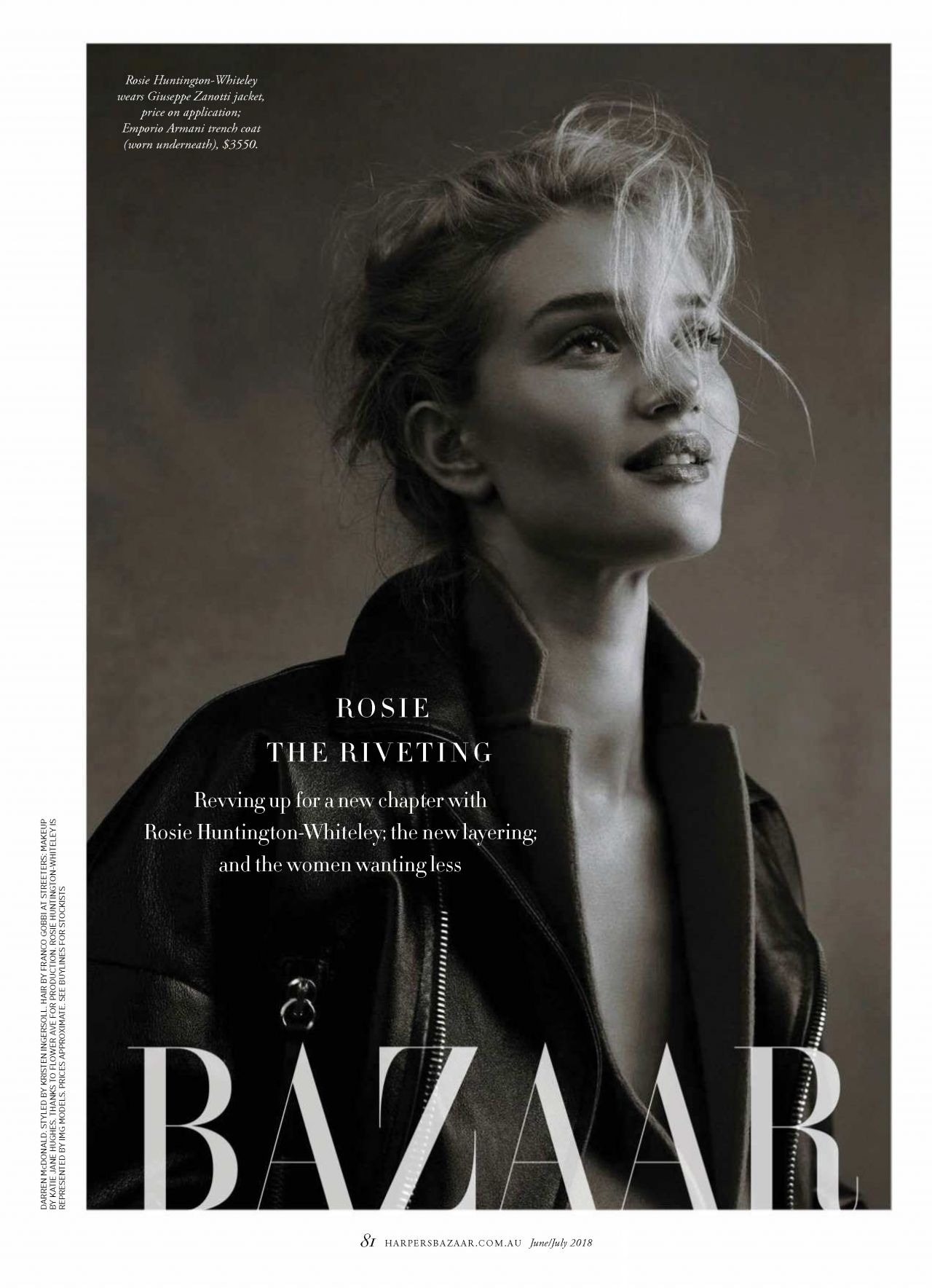 Rosie Huntington-Whiteley - Harper's Bazaar Magazine Australia June ...