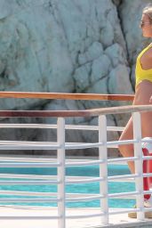 Tallia Storm in a Yellow Swimsuit at Eden Roc Hotel in Antibes 05/10/2018
