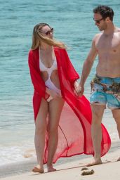 Zoe Salmon in aSwimsuit on the Beach in Barbados 05/04/2018