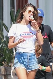 Alessandra Ambrosio Enjoying Her Ice Cream - Shopping in Brentwood