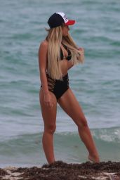 Anya Joy in Swimsuit - With Boyfriend Footballer Valeriy Luchkevych at the Beach in Miami 06/02/2018