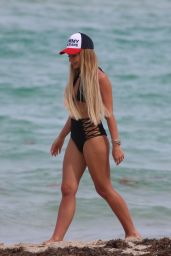 Anya Joy in Swimsuit - With Boyfriend Footballer Valeriy Luchkevych at the Beach in Miami 06/02/2018