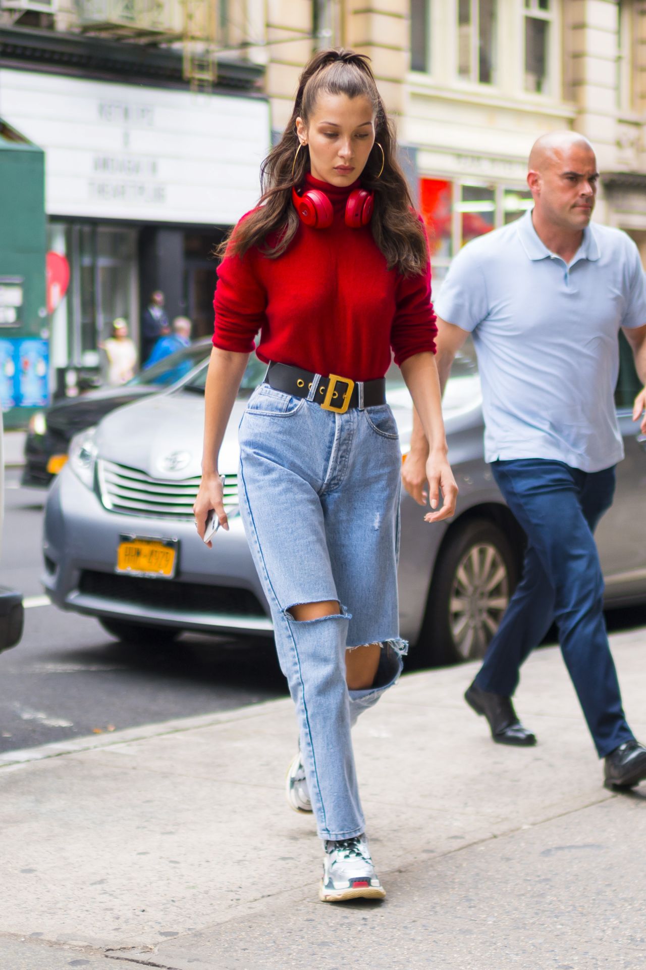 Bella Hadid - Arriving for Fittings at the Alexander Wang Office in NYC ...
