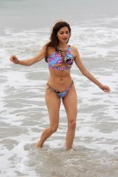 Blanca Blanco in Bikini - Plays With a Frisbee at the Beach in Malibu, 06/24/2018