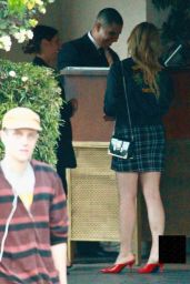 Chloe Moretz in a Plaid Miniskirt - Meets Up With Friends for Lunch in LA 06/11/2018
