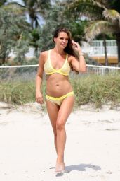 Danielle Lloyd in a Yellow Bikini on the Beach in Miami 06/08/2018