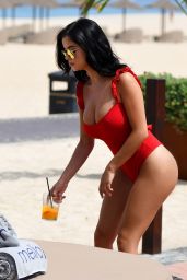 Demi Rose in a Red Swimsuit in Cape Verde, June 2018