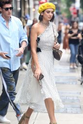 Dua Lipa in a Polka Dot Dress - New York City 06/20/2018