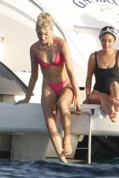 Elsa Hosk in a Red Bikini on a Yacht Formentera 06/26/2018