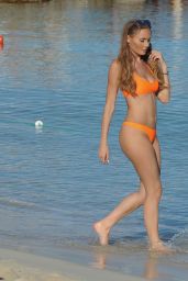 Georgie Clarke in a Orange Bikini at the Beach in Ibiza 06/13/2018