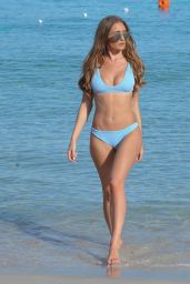 Georgie Clarke in Bikini on the Beach in Marbella, June 2018