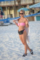 Lauren E. Hubbard in a Pink Bikini at the Beach in Miami 06/29/2018