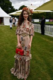 Lily Collins - Cartier Queens Cup Polo in Windsor 06/17/2018