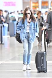 Lily Collins - LAX Airport in Los Angeles 06/04/2018