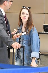 Lily Collins - LAX Airport in Los Angeles 06/04/2018
