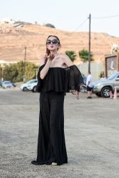 Lindsay Lohan in a Black Outfit - Mykonos, June 2018