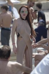 Lindsay Lohan - Relaxes by the Beach Club in Mykonos 06/17/2018