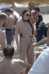 Lindsay Lohan - Relaxes by the Beach Club in Mykonos 06/17/2018