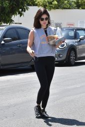 Lucy Hale - Grabbing Several drinks to go From Starbucks in Studio City 06/28/2018