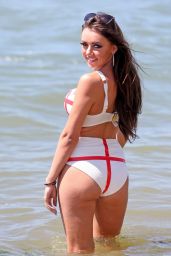 Lydia Lucy in Swimsuit on the Beach at Leigh on Sea Essex 06/26/2018