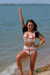 Lydia Lucy in Swimsuit on the Beach at Leigh on Sea Essex 06/26/2018