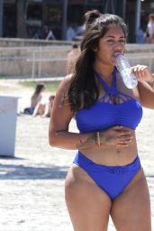 Malin Andersson in a Blue Bikini - Holiday in Majorca 06/25/2018