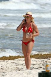 Mandy Rose in a Red Bikini in Tulum 06/26/2018