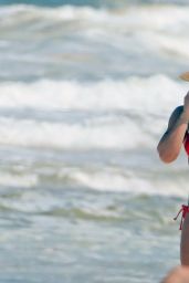 Mandy Rose in a Red Bikini in Tulum 06/26/2018