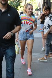 Miley Cyrus in Jeans Shorts - Out in NYC 06/29/2018