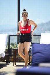 Rebecca Black in a Red Swimsuit at the Dream Hotel Pool Party in LA