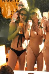 Rhian Sugden in a Gold Swimsuit at Ibiza