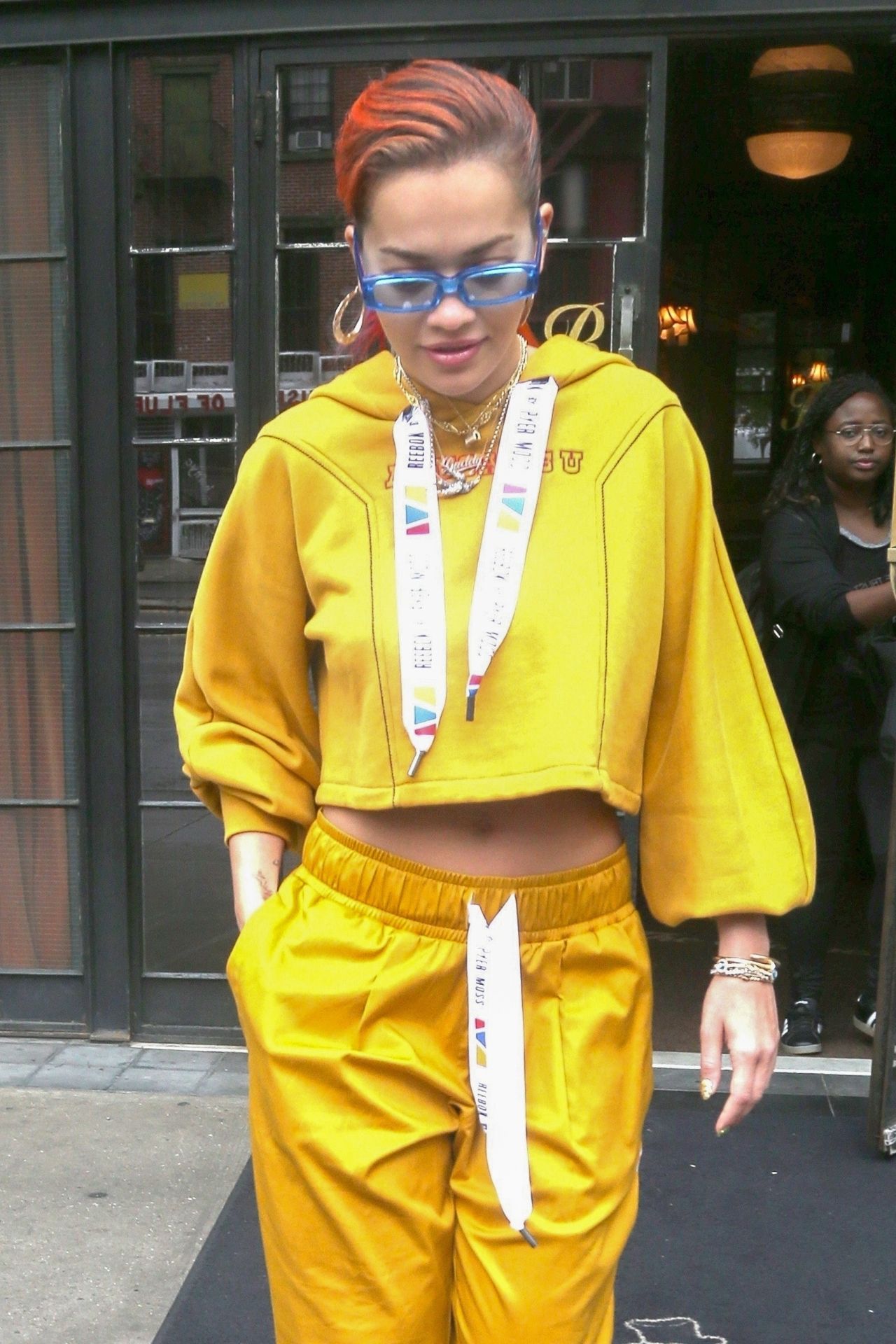 Rita Ora in a Canary Yellow Sweatsuit - Out in NYC 06/13/2018 • CelebMafia