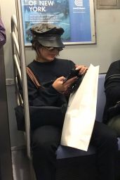 Vanessa Hudgens - Tries to Go Incognito as she Rode the NYC Subway 06/27/2018