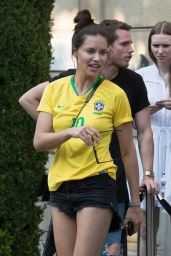 Adriana Lima in a Patriotic Brazil Football Shirt - Paris July 2018