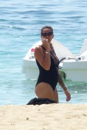 Angel Flukes in a Black Swimsuit on a Beach in Palma, Spain 07/12/2018