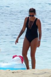 Angel Flukes in a Black Swimsuit on a Beach in Palma, Spain 07/12/2018