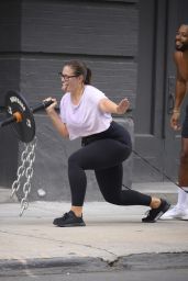 Ashley Graham and Justin Ervin Work Out at The Dogpound Gym in Manhattan
