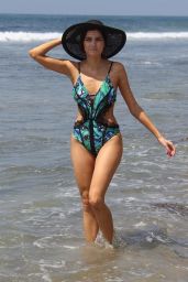 Blanca Blanco in Swimsuit Strolling Along the Beach in Malibu
