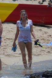 Camille Grammer in Bikini on the Beach in Hawaii 07/04/2018