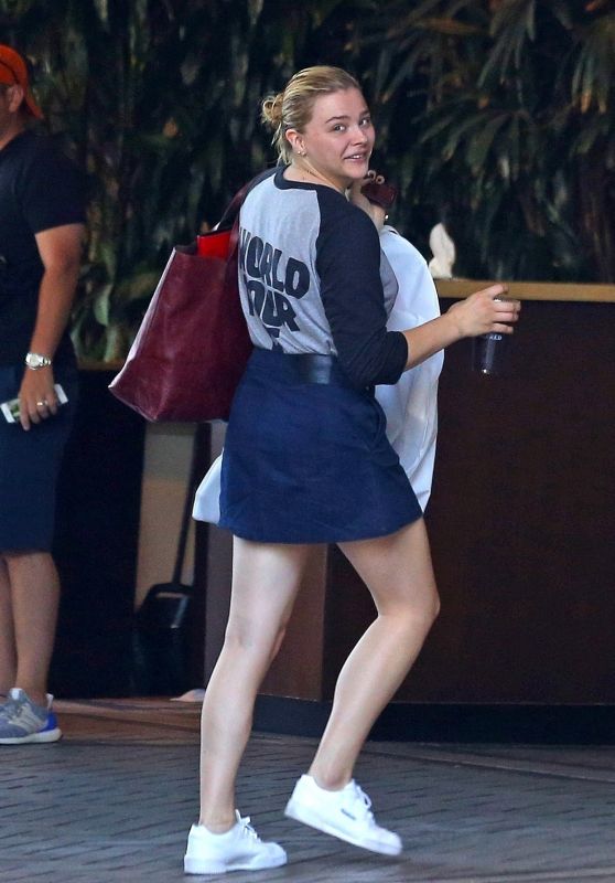 Chloe Moretz Leggy in Mini Skirt - Arrives at The Four Seasons Hotel in Beverly Hills 07/23/2018