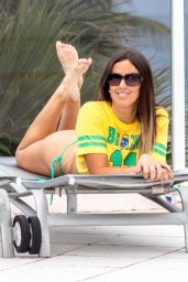 Claudia Romani - Celebrates the World Cup in a Brazil Jersey 07/01/2018
