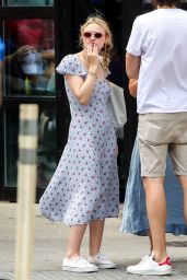 Dakota Fanning in Summer Dress Out in NYC 07/21/2018