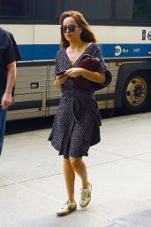 Dakota Johnson in a Floral-Patterned Dress- Steps Out For Lunch in NYC 07/20/2018