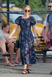 Dianna Agron in Long Summer Dress in NYC 07/18/2018
