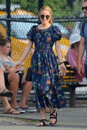 Dianna Agron in Long Summer Dress in NYC 07/18/2018
