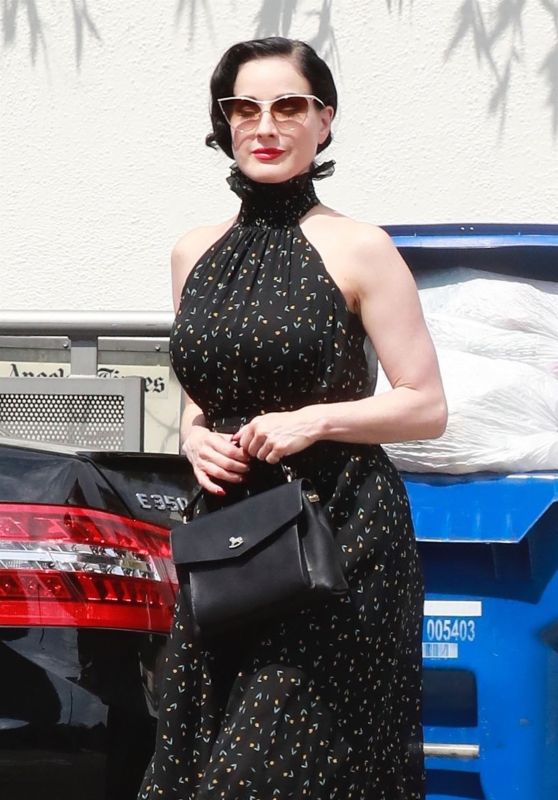 Dita Von Teese Looks Stylish - Shops for Carpet in West Hollywood