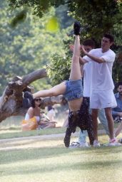 Dua Lipa and Boyfriend in the Park in London 07/15/2018