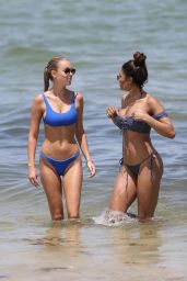 Elizabeth Turner in Bikini - With a Friend on the Beach in Miami 07/16/2018