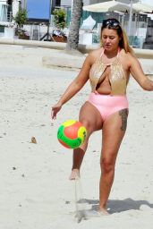 Ellie Young in Swimsuit - Playing Football on the Beach in Cape Verde 07/03/2018