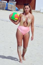 Ellie Young in Swimsuit - Playing Football on the Beach in Cape Verde 07/03/2018